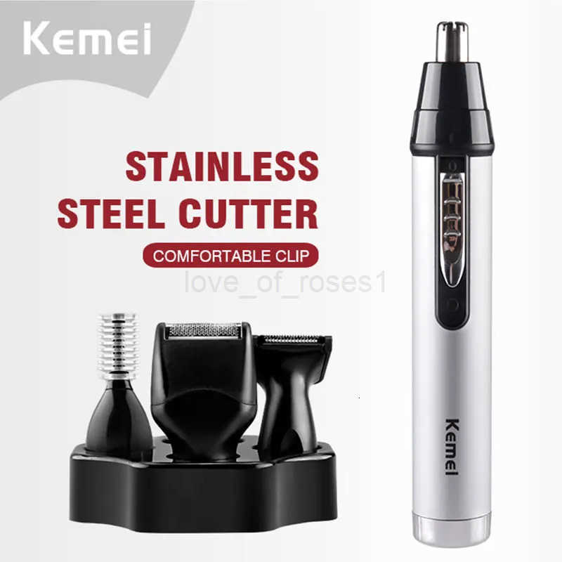 Kemei 6650 4in1 Rechargeable Nose Ear Hair Trimmer Men Grooming Kit Electric Eyebrow Beard Trimmer Micro Nose And Ears Trimmer Z251030