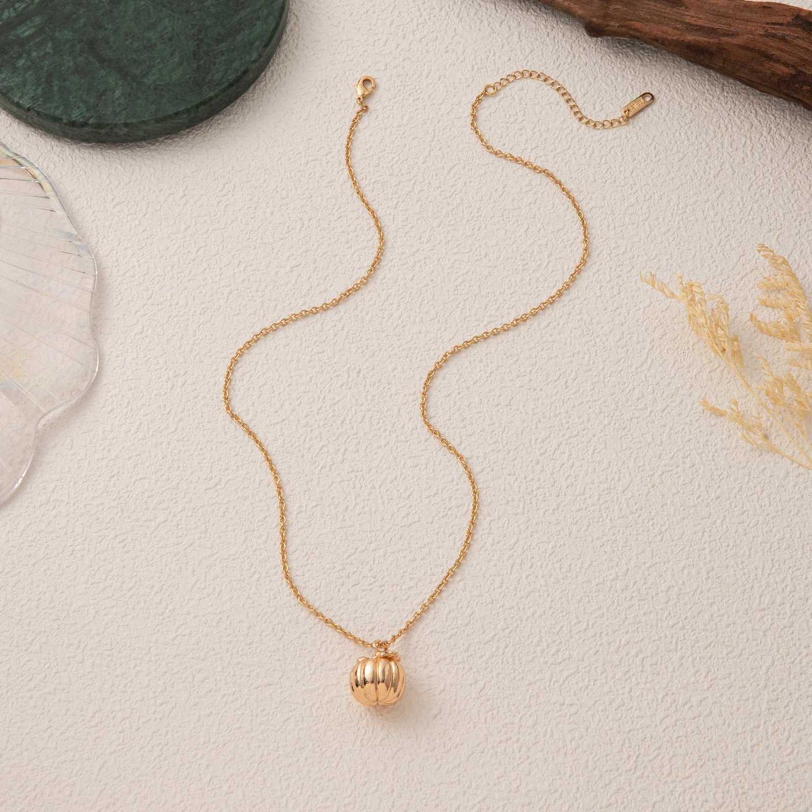 Halloween Magic Pumpkin Necklace Vintage Personalized Pumpkin Pendant Necklace Jewelry AccessoriesXJ251030