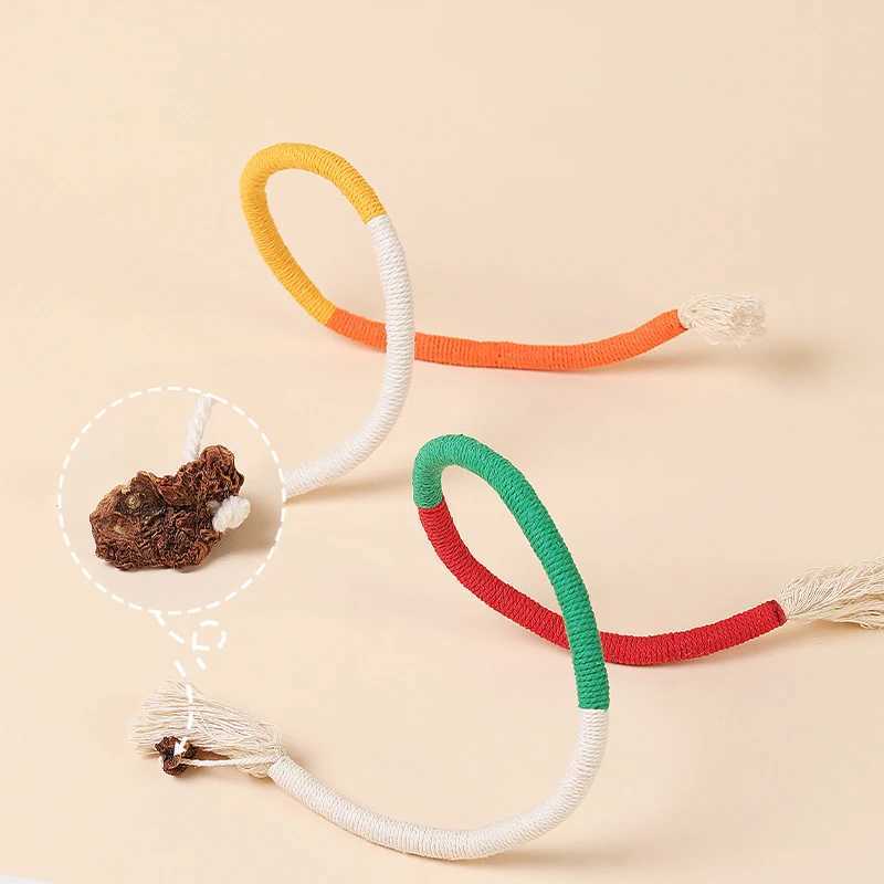 Cat String Toy Interactive Cat Scratcher Cotton Rope Toy Biteresistant Chewing Teething Cat Toy Pet Teaser Wand String Rope S251029