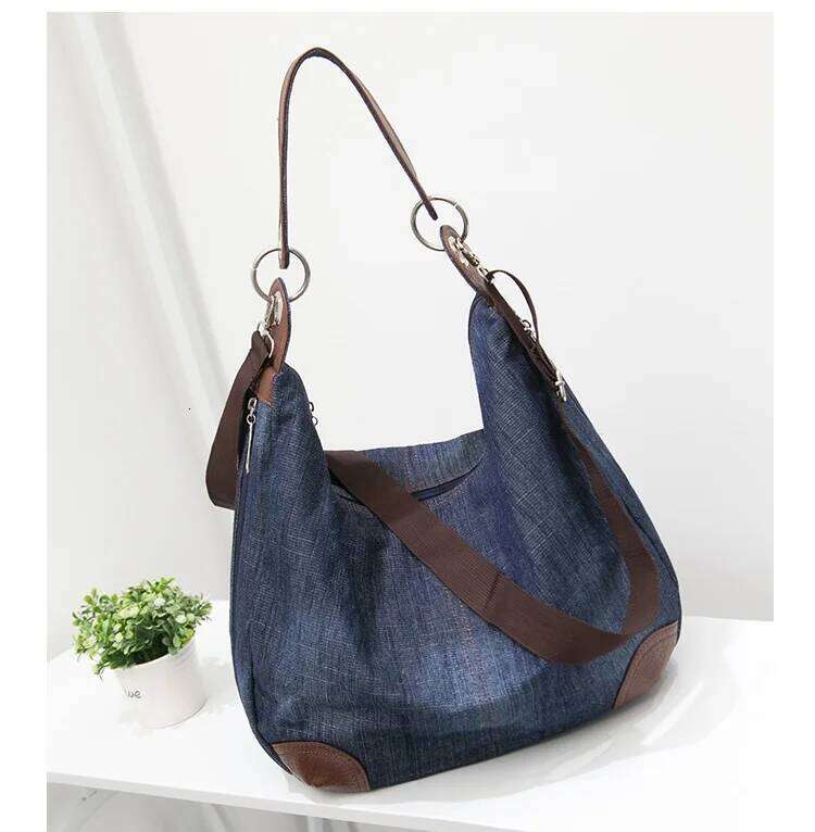 Denim Women Shoulder Bag large capacity Female hobos handbag Design Casual big Totes blue ladies hand Canvas Crossbody bags