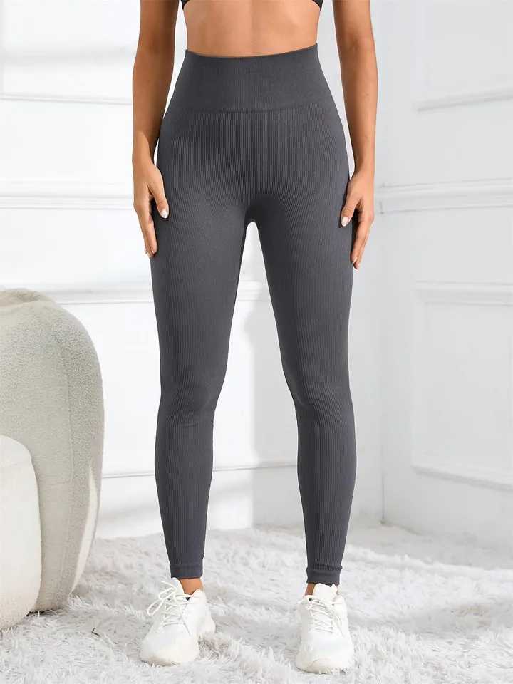 High Waisted Seamless Yoga Leggings Ribbed Sportswear Tights Fitness Apparel for Women Gym and Casual Wear For Fall Winter J251030