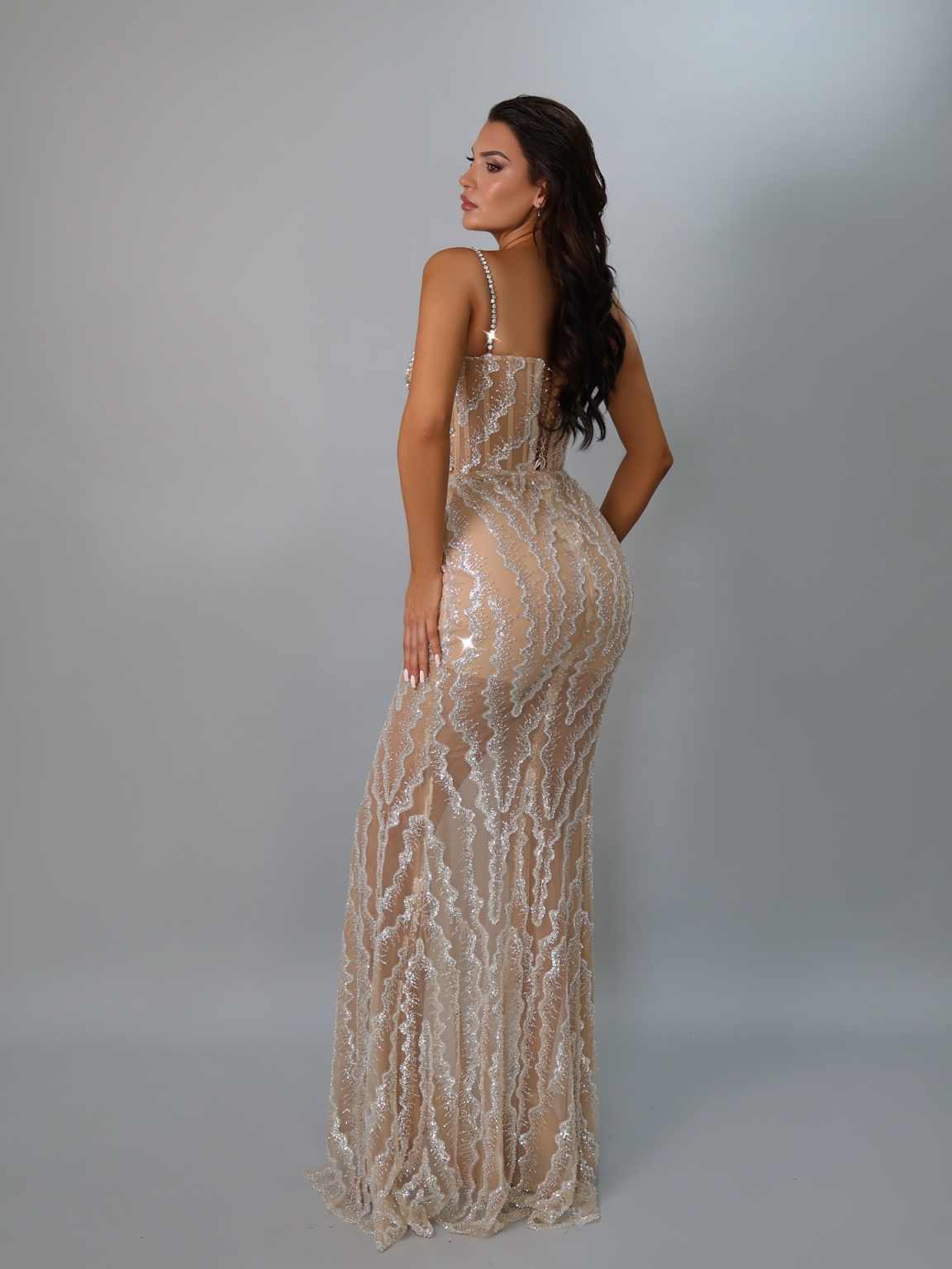 Shine Prom Gown Crystal V-Neck Evening Dress Beads Party Prom Dresses Sexy Slit Bridal Gowns Robes De Mariee Size Customized vestido de novia L252833