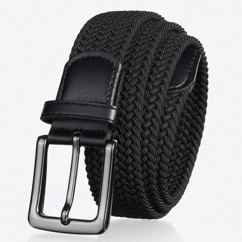 3.4cm Elastic Woven Men's High-end Golf Youth Business Adjustable Pin Buckle Belt