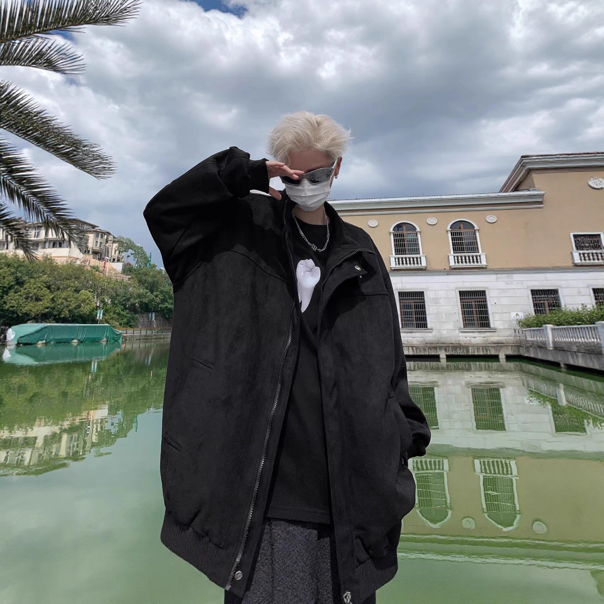 2025 Spring And Autumn Designer Coat American Style Men's Casual Jacket With Unique Design Loose Fit Stand Collar Jacket