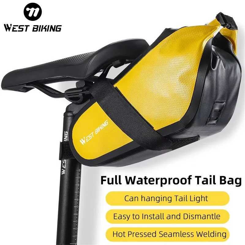WEST BIKING Waterproof Saddle Bag Tools Storage Rear Seat Tail Bag 23L MTB Road Bicycle Roll Closure Pouch Cycling Accessories H251029