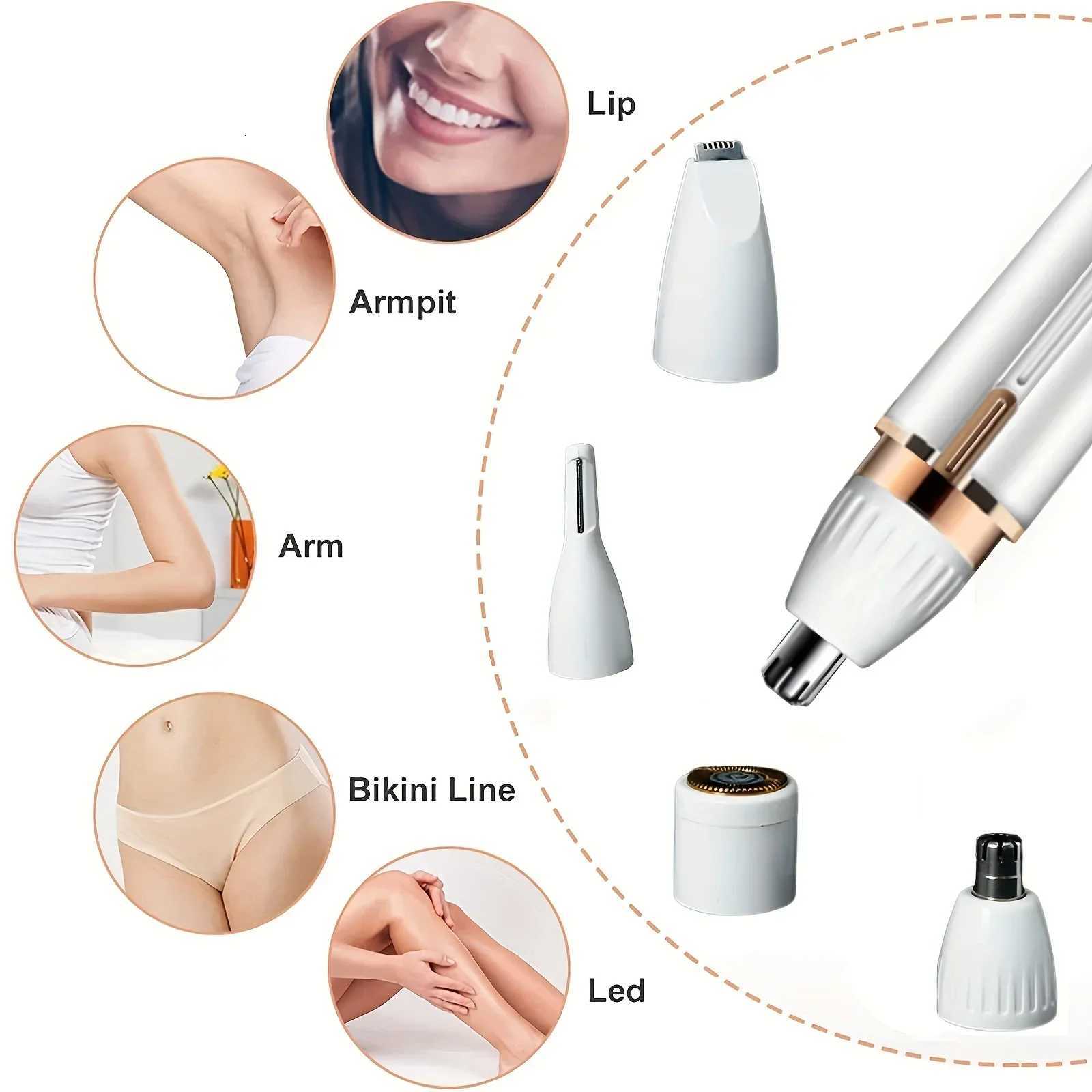 4 In 1 Electric Hair Remover Razor Full Body Shaving Facial Epilator Shaver Eyebrow Trimmer Nose Bikini Line Painless Epilator M251030