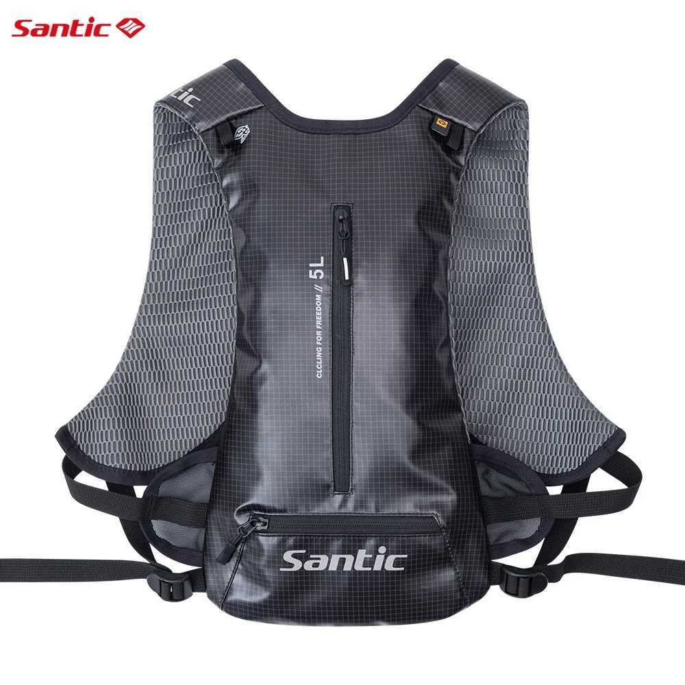 Santic Cycling Backpack Waterproof Road Bike Outdoor Lightweight Cycling Backpack Reflective Safety Multi Bag Storage TZ25P227H H251029