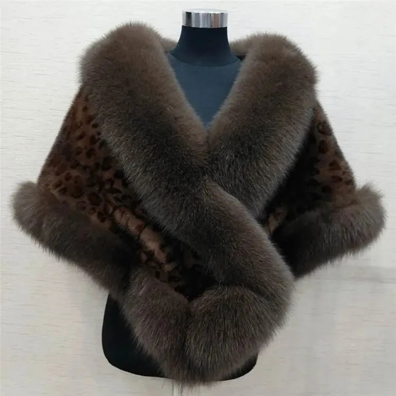 White Fur Shawl Jacket Womens Autumn Winter Faux Mink Fox Dress Cheongsam Cloak Coats Thicken Warm Short Outwear 251028
