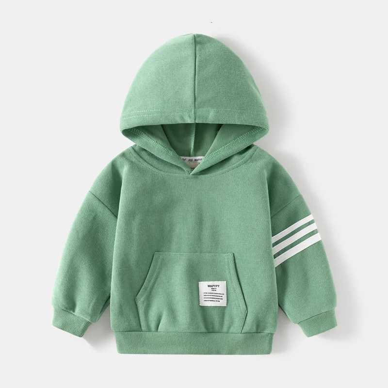 2025 Autumn Winter Boys Striped Sleeves Hoodie Childrens Clothing For 27Years Kids Solid Color Casual Sports Warm SweatshirtT251030