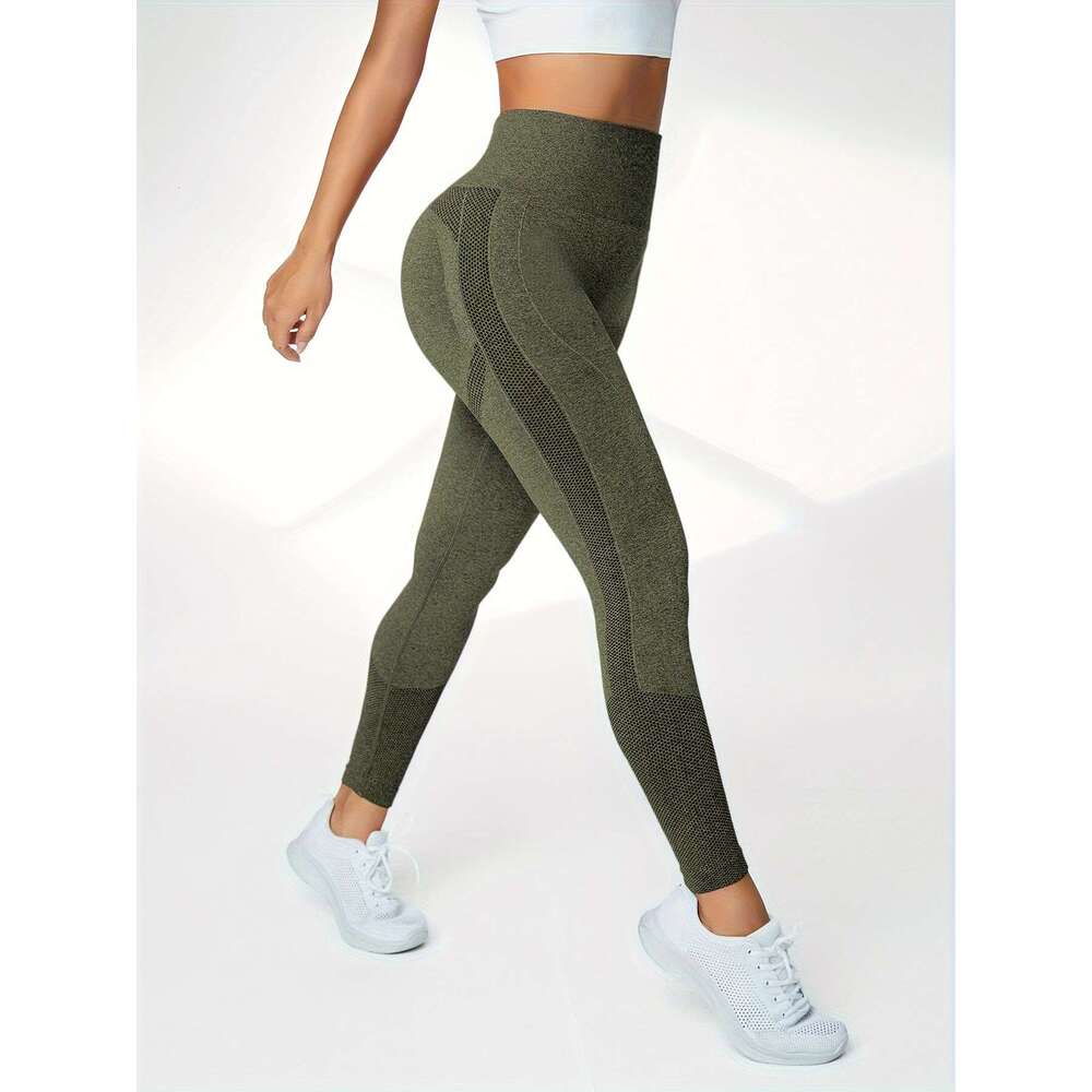 3-Pack High-Waist Compression Sports Leggings Women with Side Stripe Detail, Polyamide & Elastane, Solid Color, High Stretch, Skinny Fit, Cropped Leng