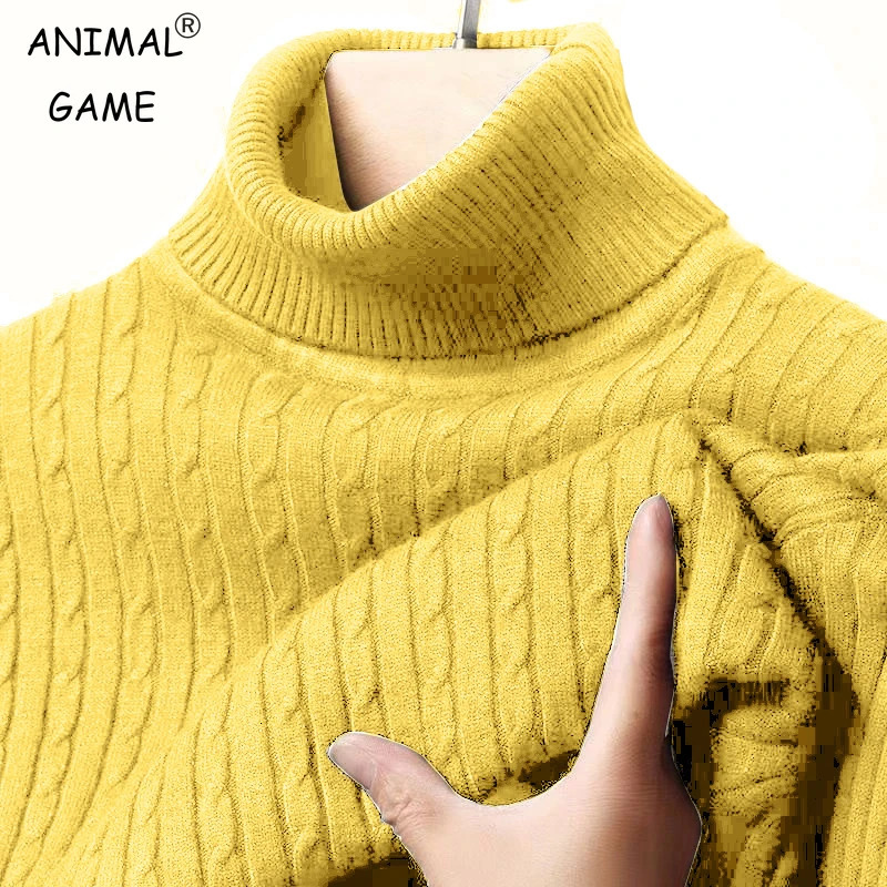 Animal Game Autumn Womens Turtleneck Sweater Warm Knitted Pullover Sweatesr Jacquard Ribbed Casual Long Outdoor Streetwear 251016