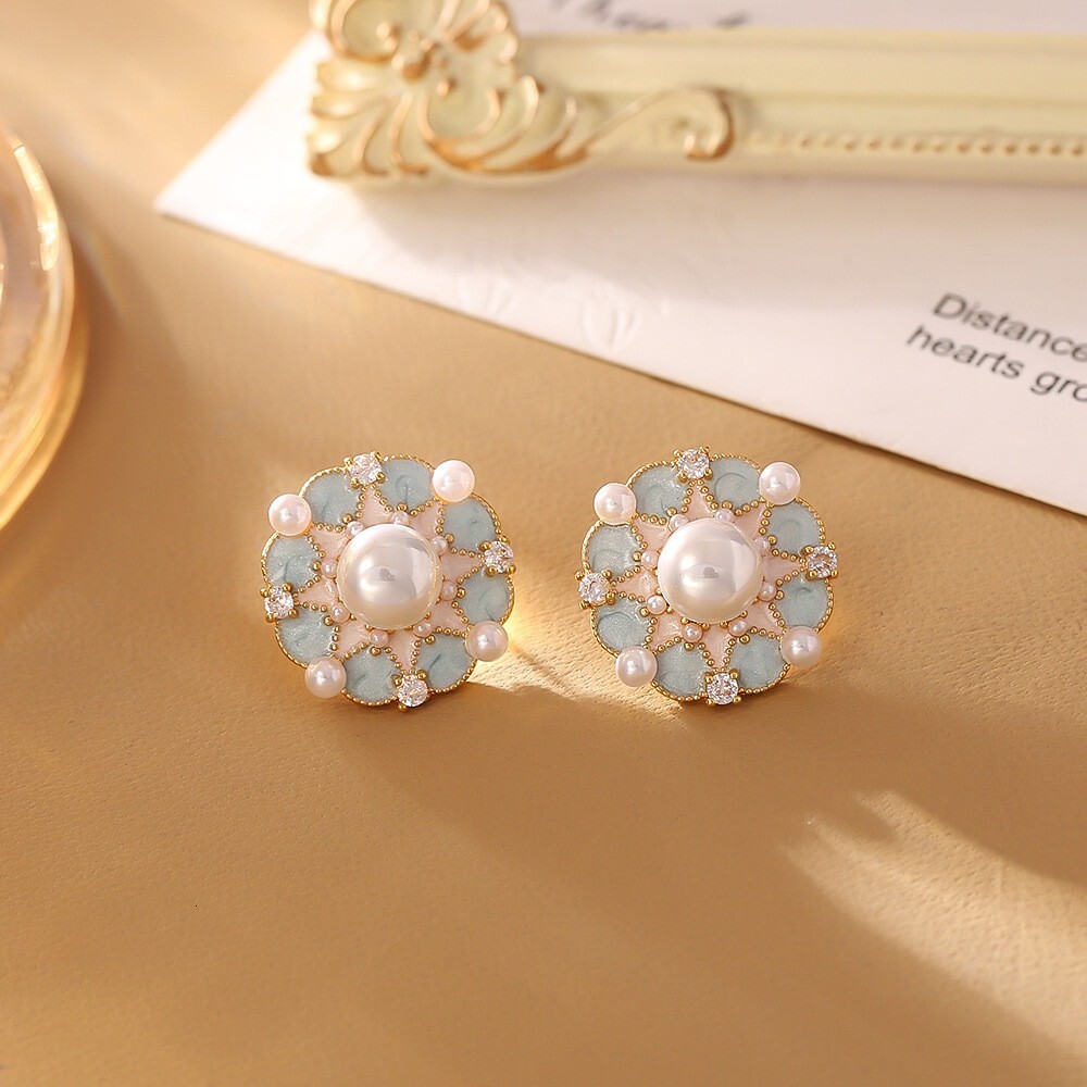 French Oil Drop Pearl Pendant New Chinese National Style Four-Leaf Clover Necklace Light High-End Sense Elegant Collarbone Chain ddmynov