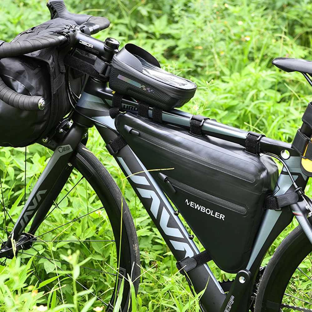 NEWBOLER Bike Bicycle Bag Front Tube Frame Handlebar Waterproof Cycling Bags Triangle Pouch Frame Holder Bicycle Accessories H251029
