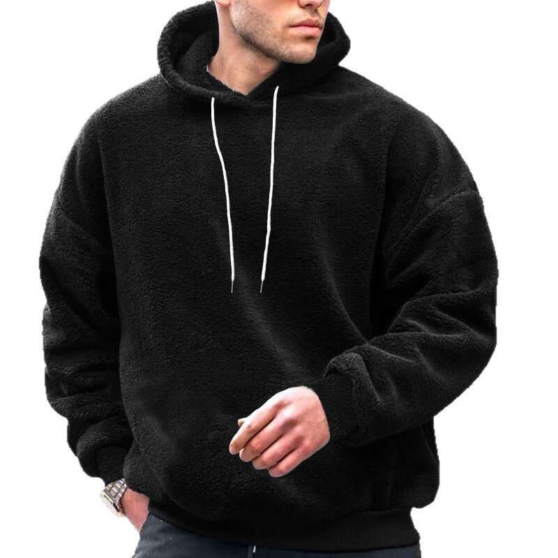 New Autumn and Winter Large Size Hooded Men's Casual Personality Fashion Sweatshirt Coral Fleece Jacket for Men