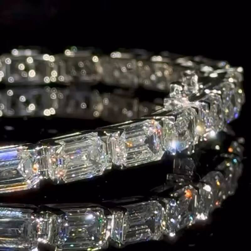 Ice Diamond Moissanite Tennis Chain VVS High Quality Brilliant Cut Frozen Hip Hop Bracelet 925 Sterling Silver Gold Plated GRA