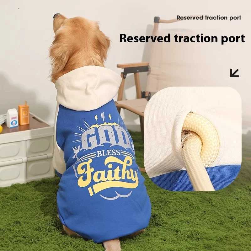 Large Dog Winter Clothes for Labrador Border CollieThermal Windproof et with Fleece Lining Warm Hoodie Style Coat for Cold C251030