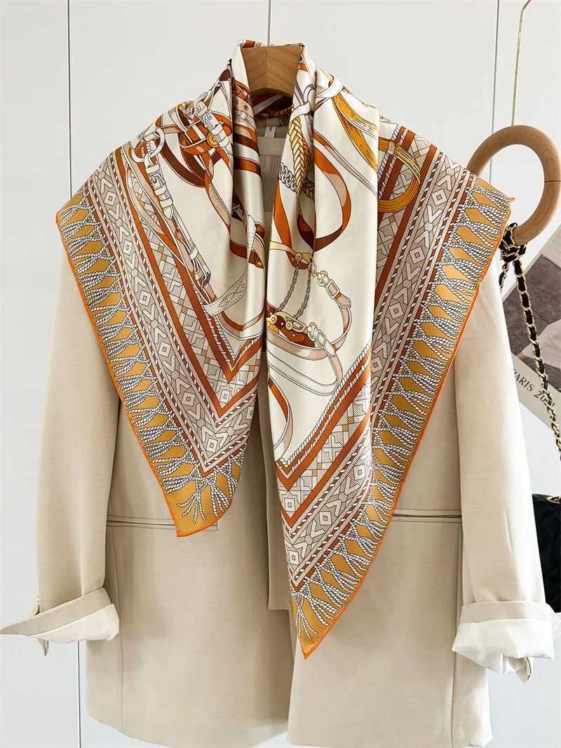 Belts Print 100 Silk Scarf Women Ladies Fashion Square Scarves Shawl Cape Poncho 35x35W251029