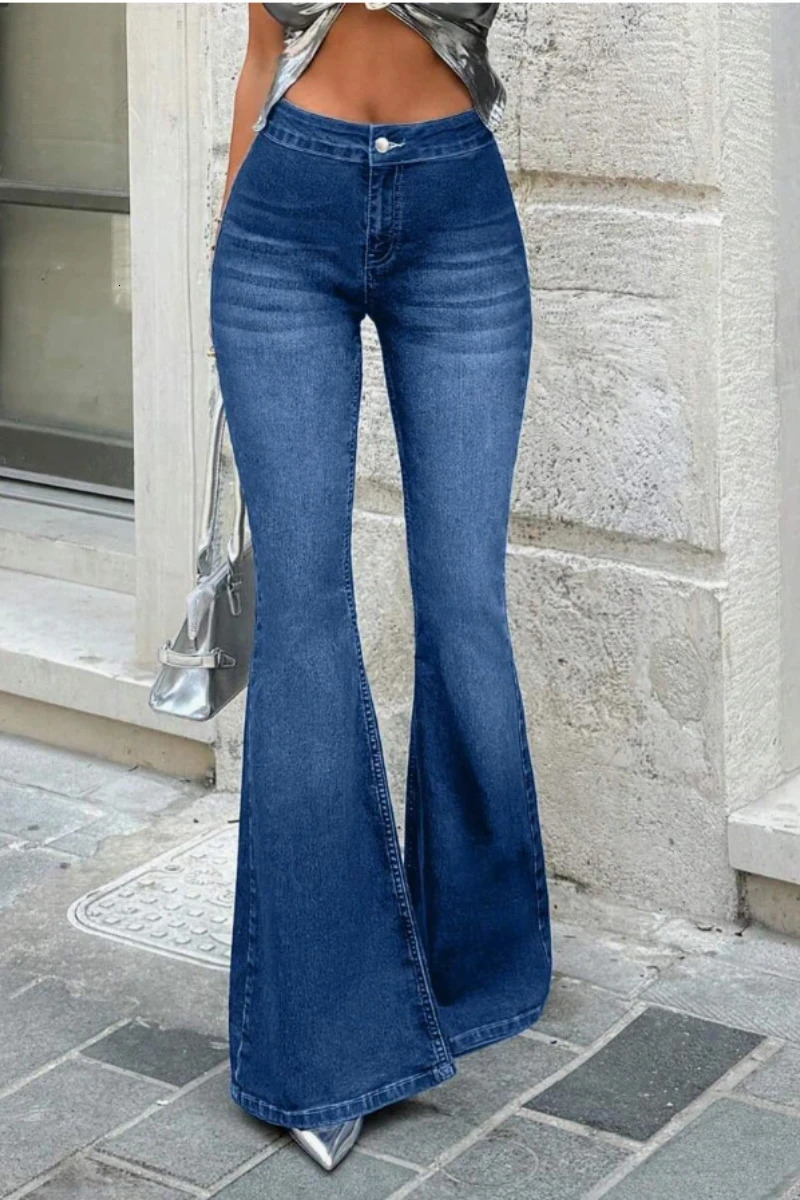 Y2k Jeans For Woman Light Wash Flare Denim Trousers Vintage Retro Style High Waisted Wide Leg Pants Fashion Trendy 251029