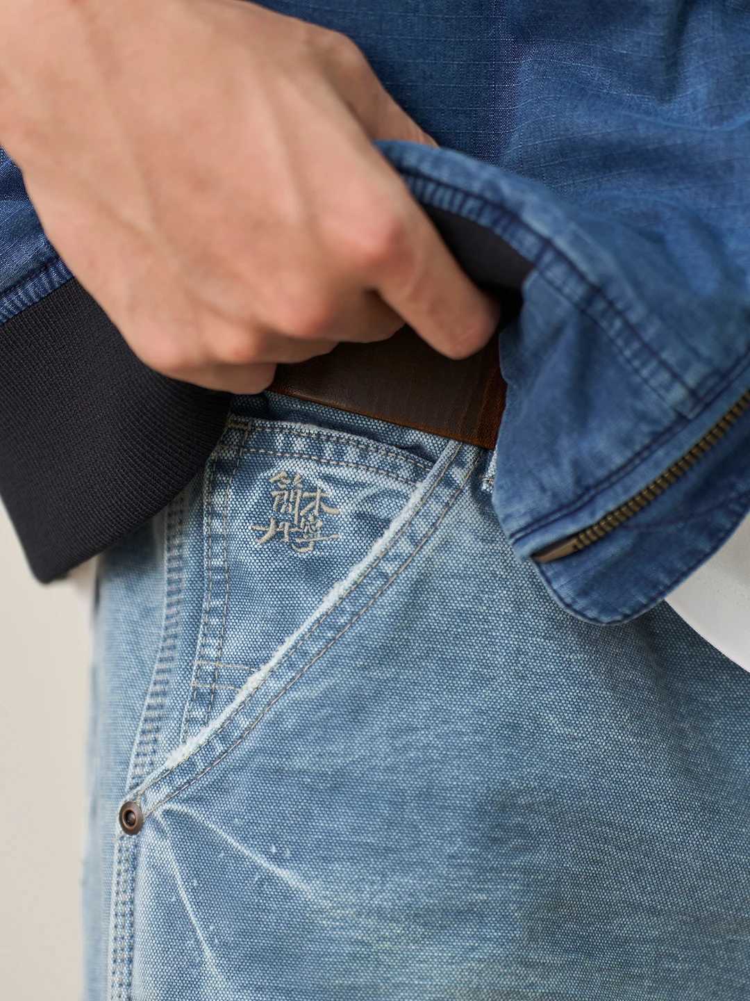 SIMWOOD High Standard 2025 Autumn New Loose Relax 12oz Fabric Denim Logger Pants Men Outdoor Workerwear Paint Splatter Jeans J251030