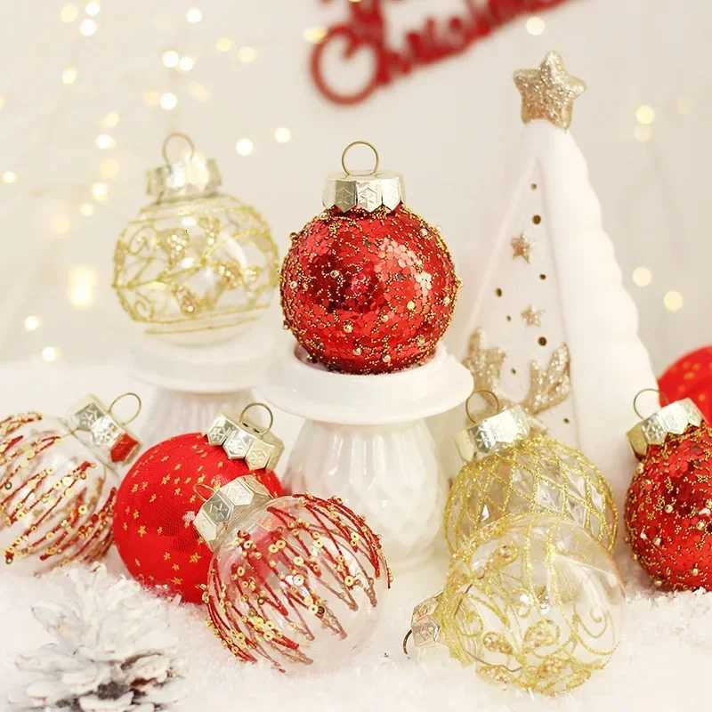 25Pcs 6CM Christmas Balls Big Ball Christmas Tree Pendant Ornaments for Party Decor 2025 New Year Navidad Gifts Accessory LIJIAO C251030