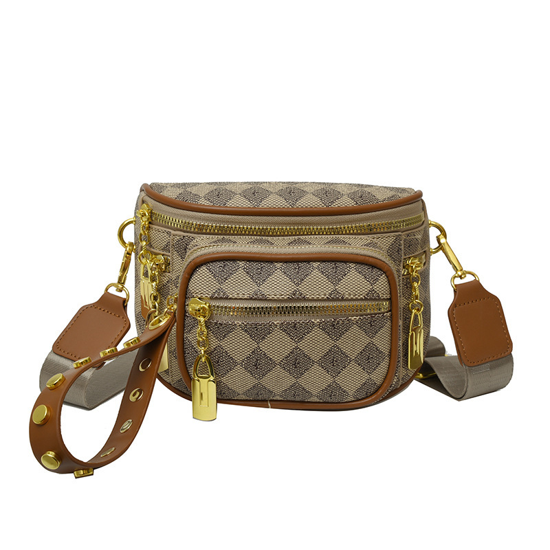 Women'S New Classic Print Crossbody Bag, Breast Bag, Casual Waist Bag, Fashionable Crossbody Bag 2025