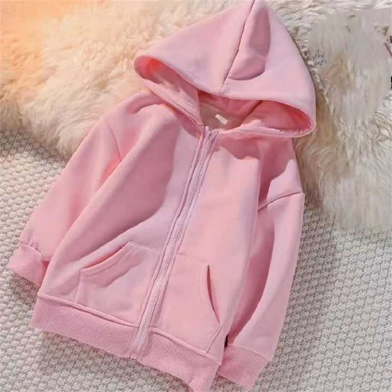 Fashion cardigan solid color zipper sweatshirt Kids hoodie boys and girls zipper hoodie 212 years old casual Kids zipper hoodieT251030