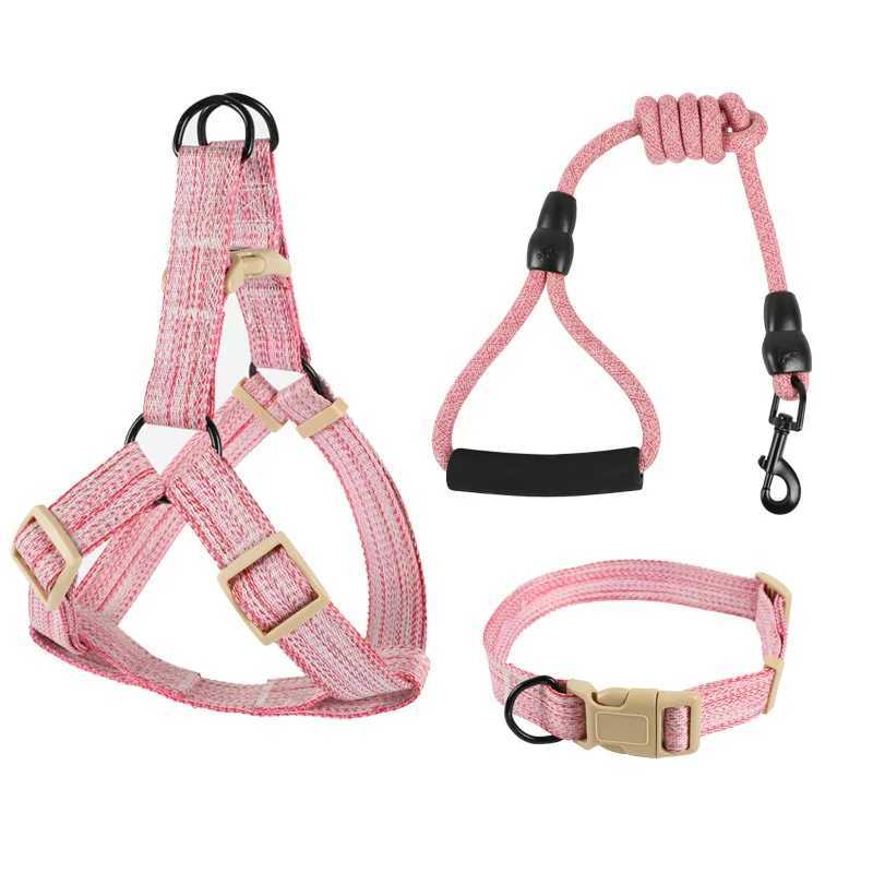 Threepiece Set Of Pet Dog Chest Strap Vest Dog Leash Explosionproof Collar Outdoor Supplies Small Dog Walking Leash J251129