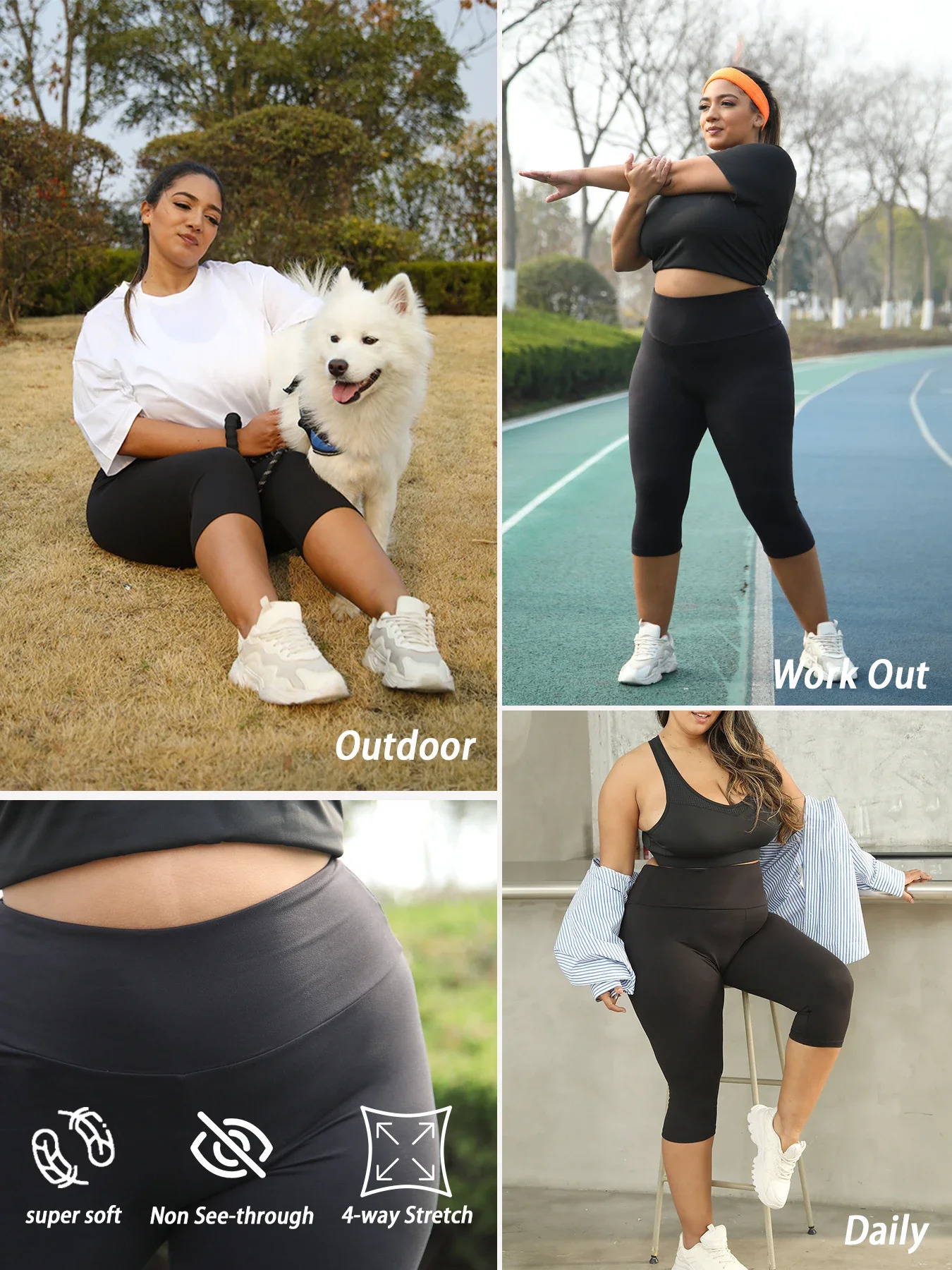 Plus Size Leggings for Women Super soft High Waisted Tummy Control Yoga Pants No See Through Workout Running Leggings 251029