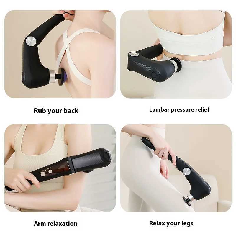 Fascia Massage Gun Shoulder Massager Electric Muscle Massage Machine High Frequency Back Waist Body Massage with Extended Handle J251030