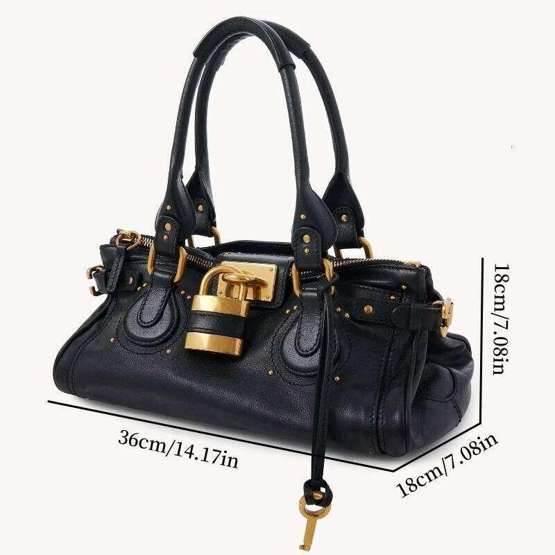 PADDINGTON Bag, Women's Uni Bag, Fashionable Top Handle Tote Bag With Golden Lock, Design Shoulder Handbags For Ladies