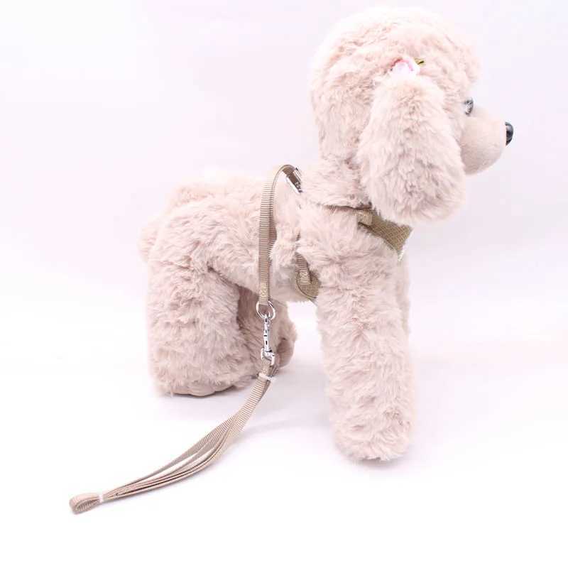 Korean Candy Color Embroidery Breathable Small Pet Dog Harness and Leash Set Soft Nylon Puppy Walking Vest for Chihuahua Yorkie J251129