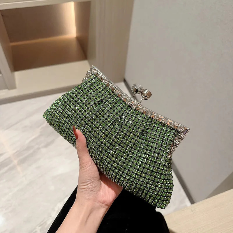Women Rhinestone Evening Clutch Bag Detachable Chain Wedding Purse Prom Banquet Handbag Female Elegant Party Shoulder Bag 251030