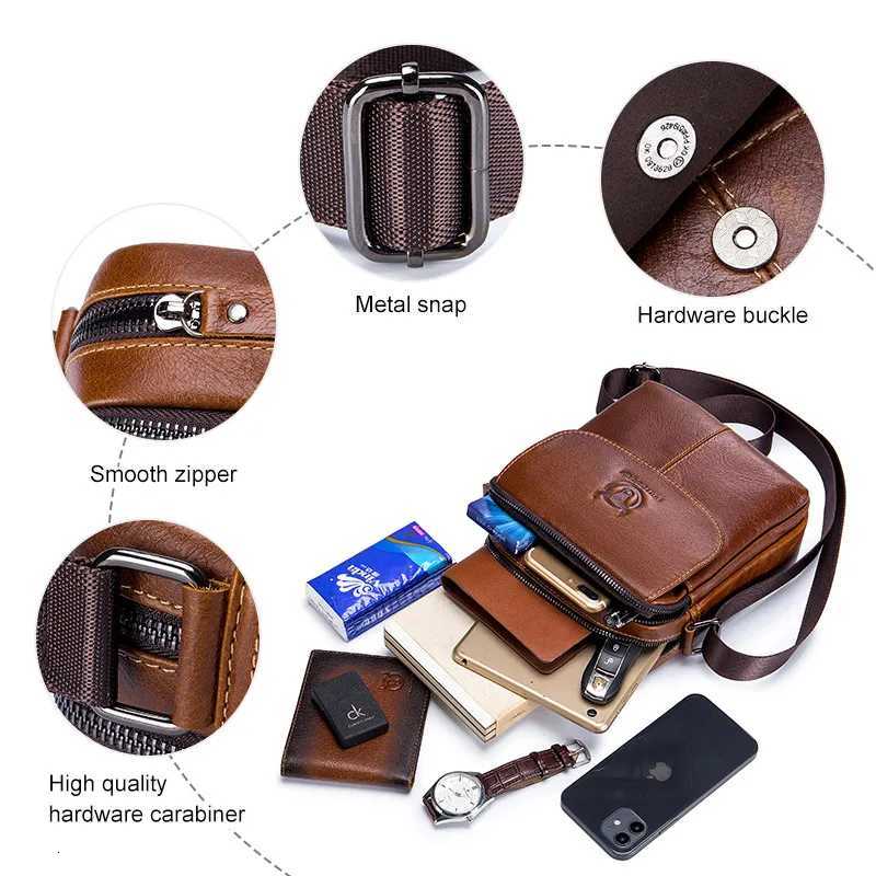 BLCAPTAIN Leather Mens Messenger Bag Business Shoder Bags Suitable For 79 Inch Ipad Mini High Quality M Crossbody Bages Y251011