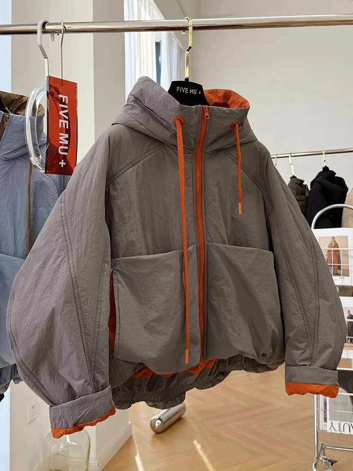 French Style Quilted Hooded LongSleeved Women Cotton Jacket 2025 Autumn Winter Women Cotton Coat Thicked Warm Outwear 251030