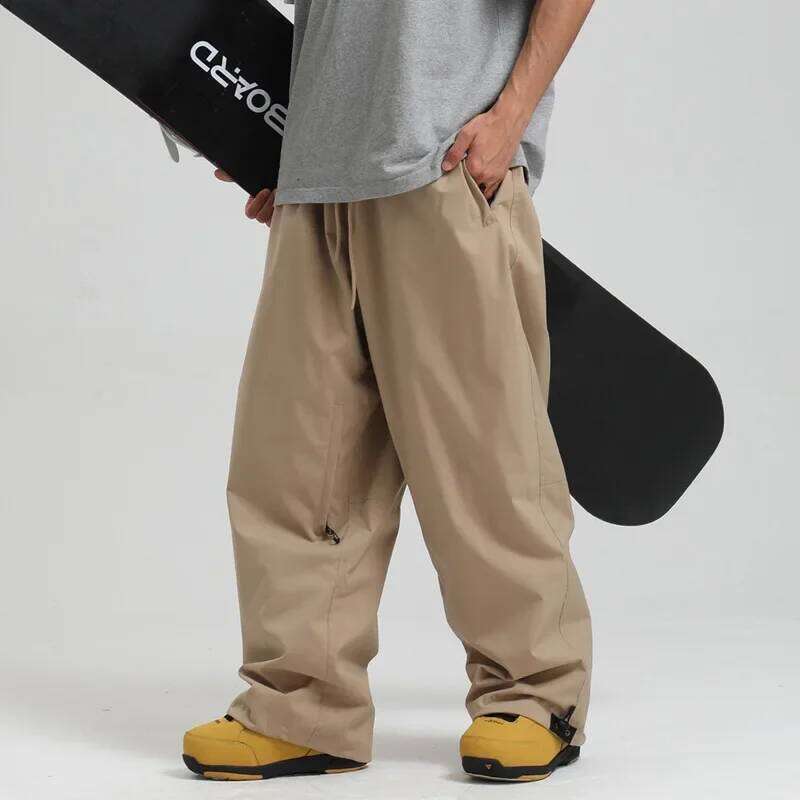 Men Baggy Windproof Solid Women Skiing Pants Waterproof Loose Hooded Ski Strides New Outdoor Sport Adult Breathable Trousers