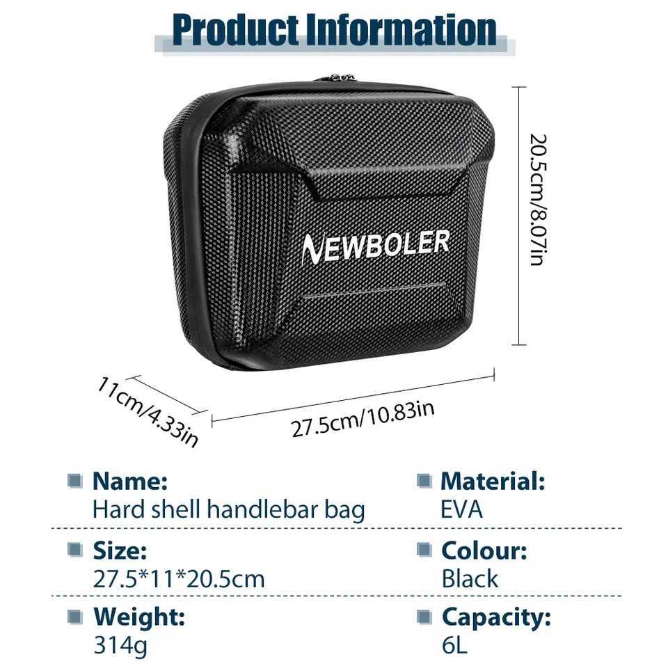 NEWBOLER 6L Electric Scooter Bag EVA Electric Scooter Front Bag Electric Bike Bag Universal For Scooter Bike Accessories H251029