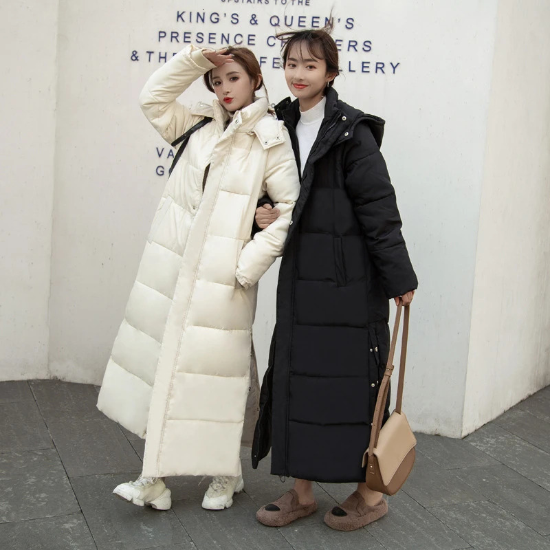 Winter Women Jackets Extra long Parkas Hooded Cotton Padded Female Coat High Quality Warm Outwear Womens Parka Winter Coats 251030