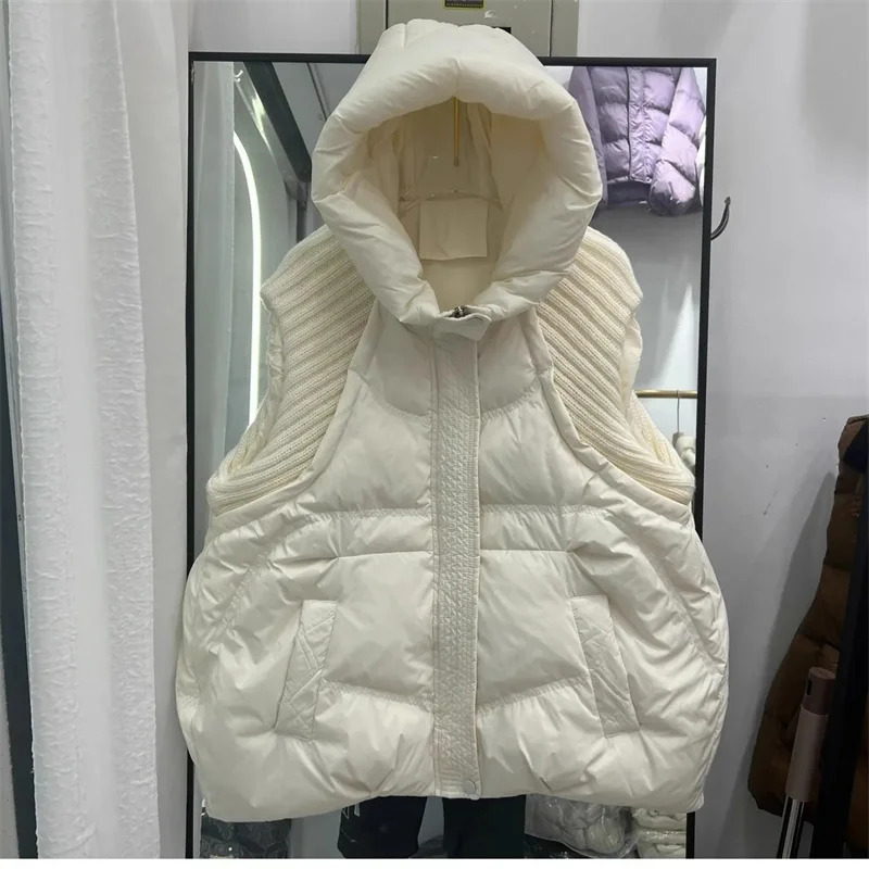 2025 Hooded Down Cotton Woman Waistcoat Top Autumn Winter Puffer Vest Ladies Jacket Large Size 5XL Cotton Padded Sleeveless 251029