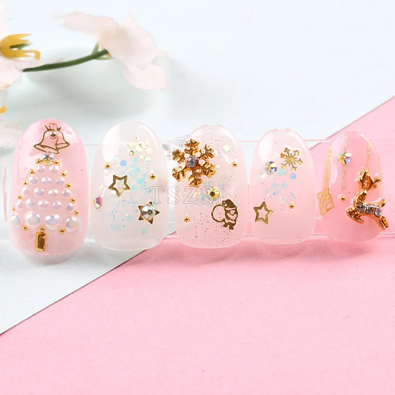 TSZS Metal Christmas Nail Art Ornament Diamond Alloy Decoration Nails Rhinestones christmas decoration 251027