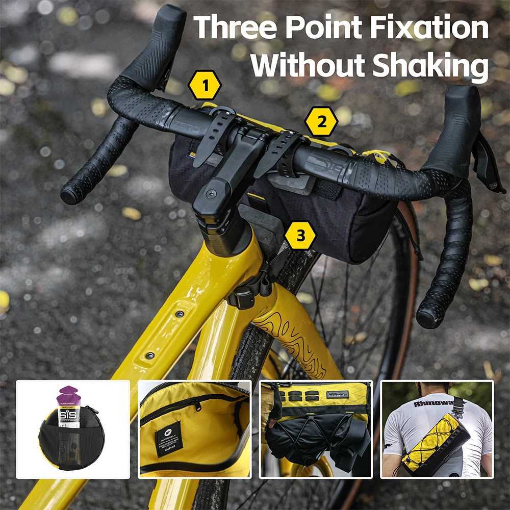 Rhinowalk Bike Handlebar Bag Splashproof Bicycle Front Tube Bag Stable Cycling Phone Storage Bag With Elastic Band Summer H251029