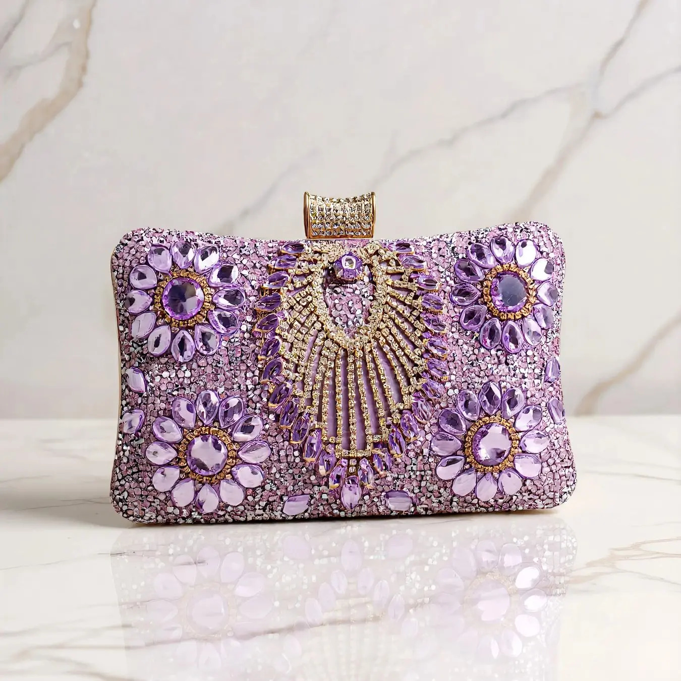 Acrylic Flower One Side Glitter Tassel Women Evening Bags Diamonds Small Day Clutch Chain Shoulder Handbags For Party 251023