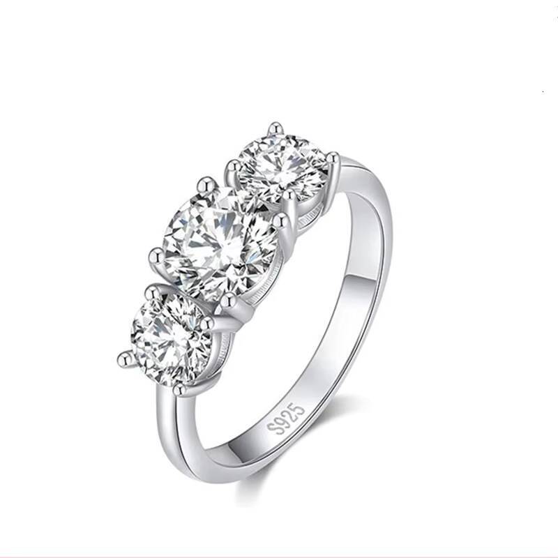 Wholesale Jewelry VVS1 925 Sterling Silver Wedding Bands Lab Diamond Rings Moissanite Stackable Engagement Ring for Women