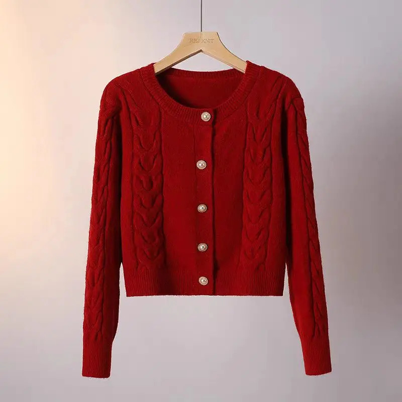 Premium Minimalist Knit Cardigan Women Elegant Sweater Loose Fit Long Sleeve Soft Cozy Versatile Casual Outerwear Tops 251029