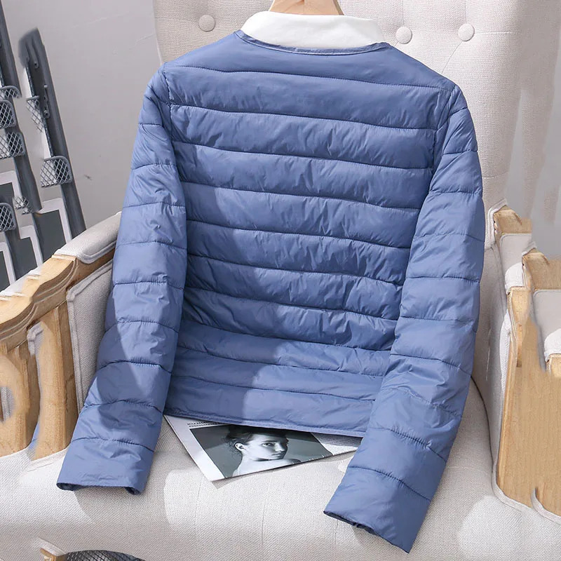 2025 Lightweight Down Cotton Coat Women Autumn Winter Long Sleeve Slim Warm Parkas Female Portable Packable Ski Short Jacket 251030