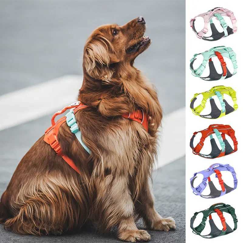 Crossborder leash breathable medium and large dog pet dog chest back explosionproof punch large dog chest strap outdoor vest t J251129
