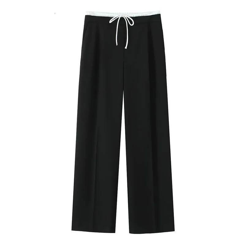 winter jacket women HXAO Women Summer Baggy For Woman Pleats Casual Black Office Lace Up Fluid Trousers Boxer Gray Womens Pants