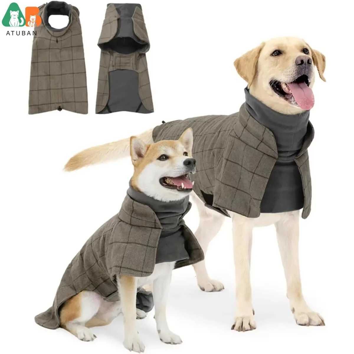 Warm Dog Coat English Plaid Dog Fleece Vest Windbreaker et Winter Clothing with Traction Eyelets Suitable for All Dog Types C251030