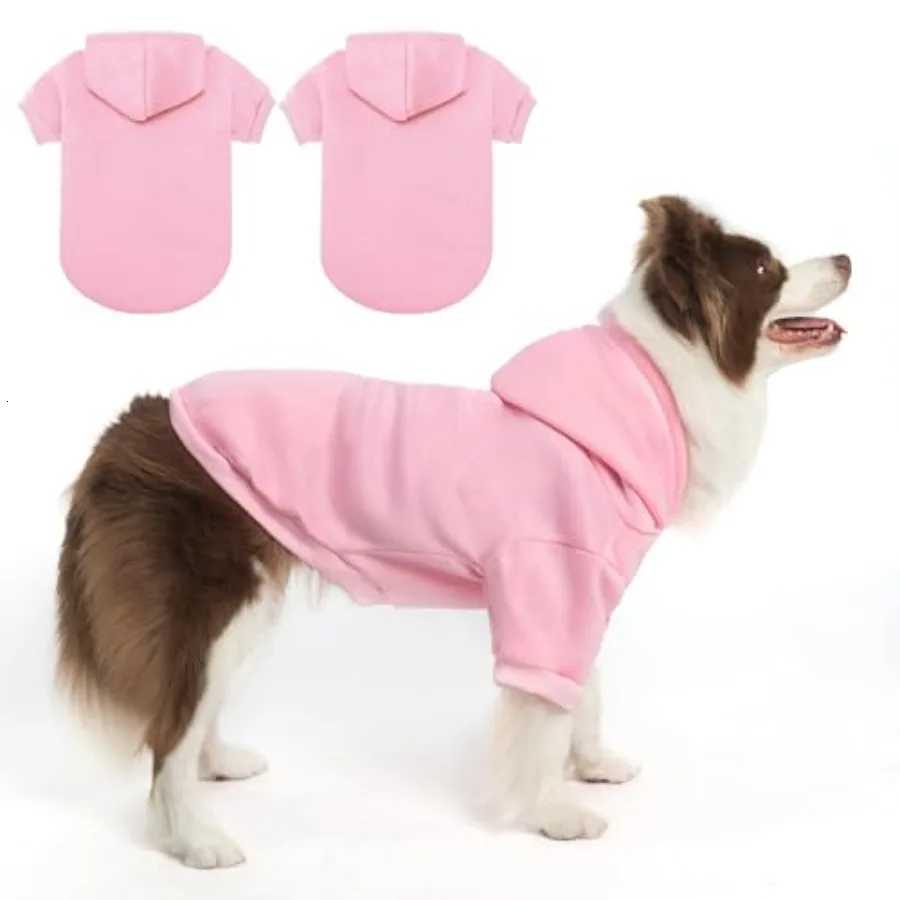 2 Pack Sweaters Hoodies for Small Medium Large Dogs Winter Warm Sweatshirt With Hat Soft Hooded Clothes Coat Outfit Pink L C251030