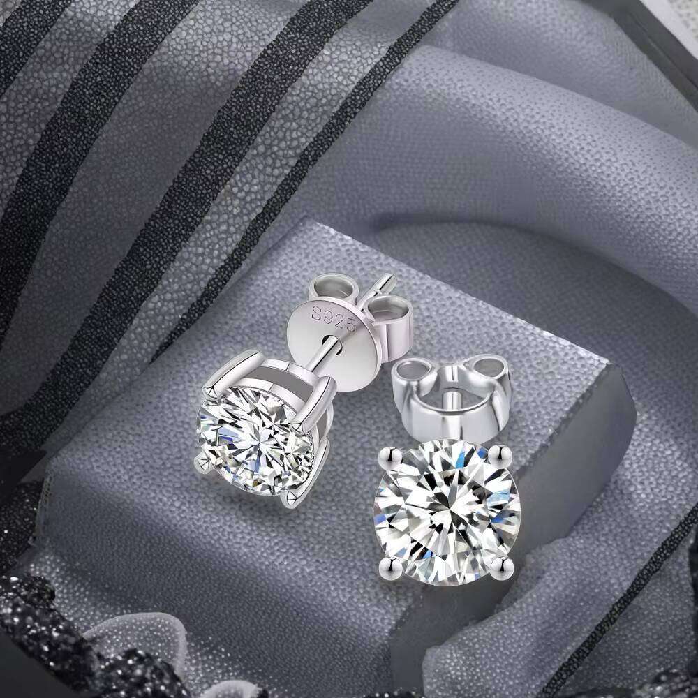 Hot Selling Top Quality Stud Earring Pass Dia Tester Screw Back Hip Hop 10k Solid Gold Earrings Moissanite Jewelry