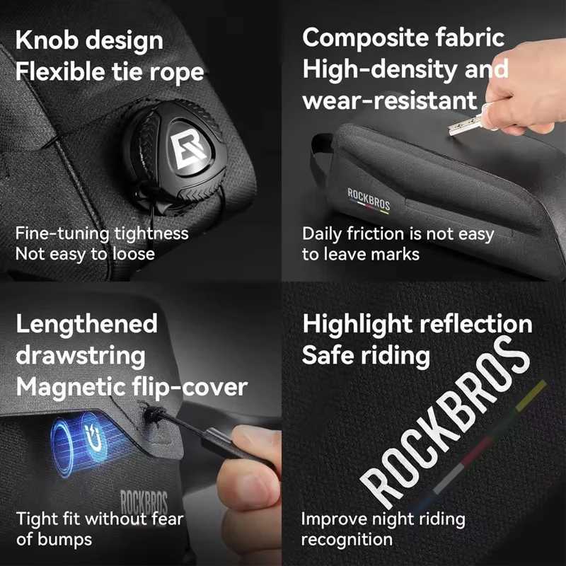 For MTB Road Waterproof Magnetic Front Bag universal Bicycle Top Tube Bag Toolkit Frame Pack Durable Cycling Storage Bag H251029